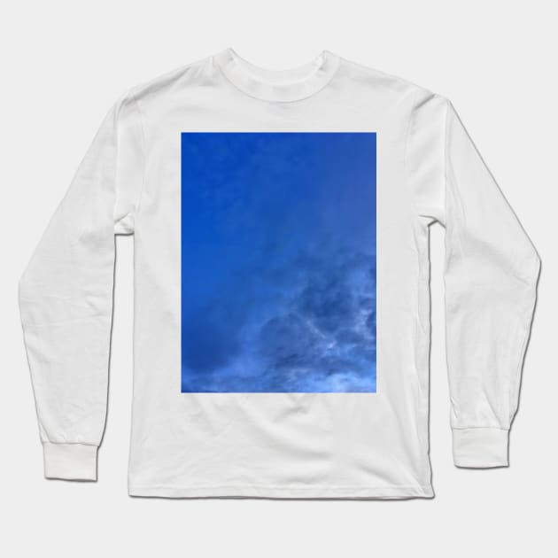 More Speckled Dark Blue Grainy Clouds - Cloudy Day Long Sleeve T-Shirt by Ric1926